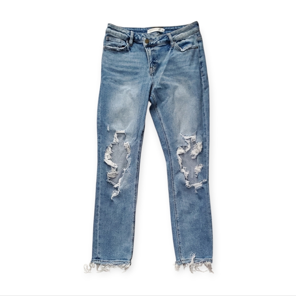 Altar'd State Blue Distressed Cropped Jeans